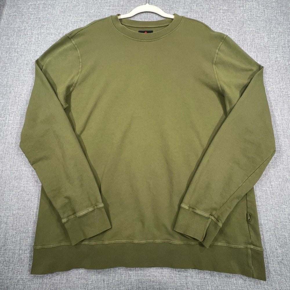 American Giant Terry Crewneck Sweatshirt Mens XL Olive Green Cotton Made in USA